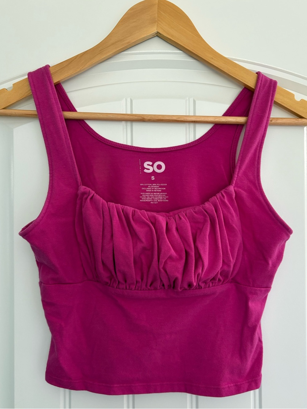 SO Women's Fuchsia Ruched Bust Tank Top